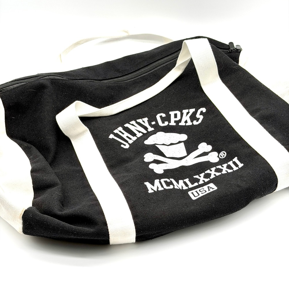 JHNY-CPKS Canvas Duffle Bag Black White Skull Cupcake MCMLXXXII USA Streetwear